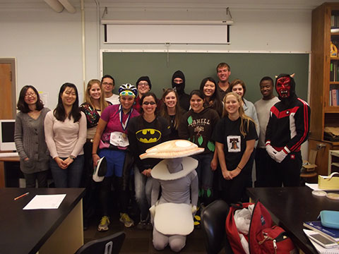Students dressed for Halloween