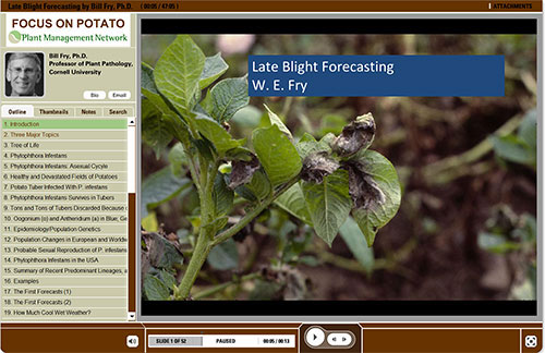 Late blight forecasting video link